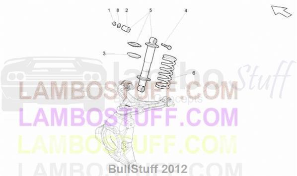 2011 Lamborghini GALLARDO LP 570-4 SPYDER PERFORMANTE EUROPE FRONT SUSPENSION (411.01.00)